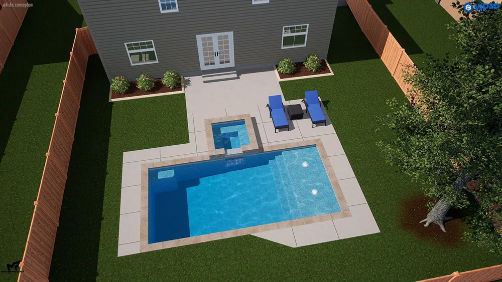 28’x13’ Pool w/ 6’x6’ Spa