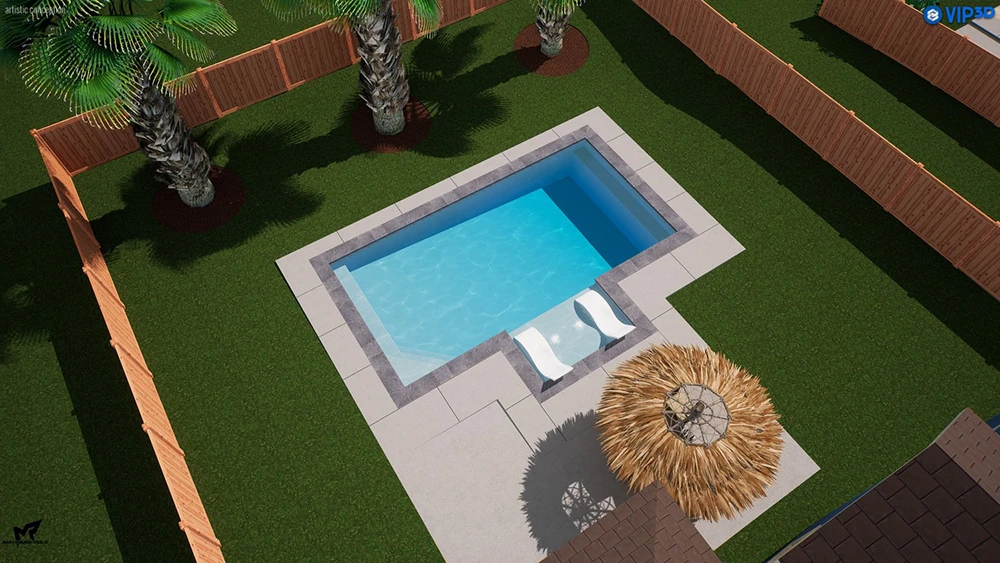 30' x 15' Swimming Pool w/10'x6' Ledge