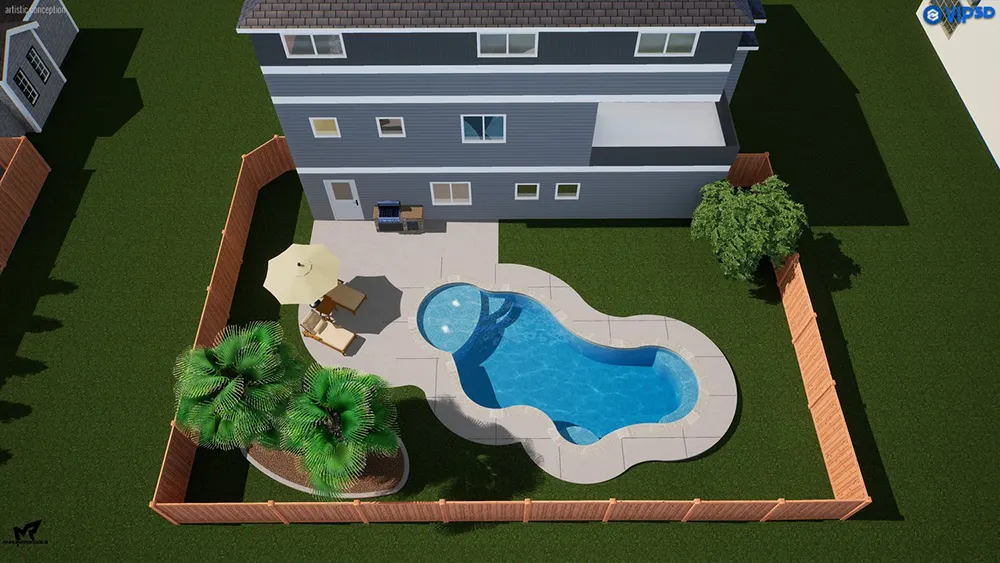 30’x15’ Pool w/ 7’x7’ Spa & 7’x6’ Tanning Ledge